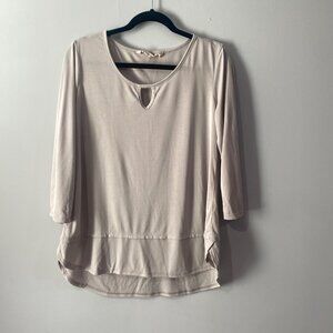 Soft Surroundings Carina Keyhole Top in Taupe Size M